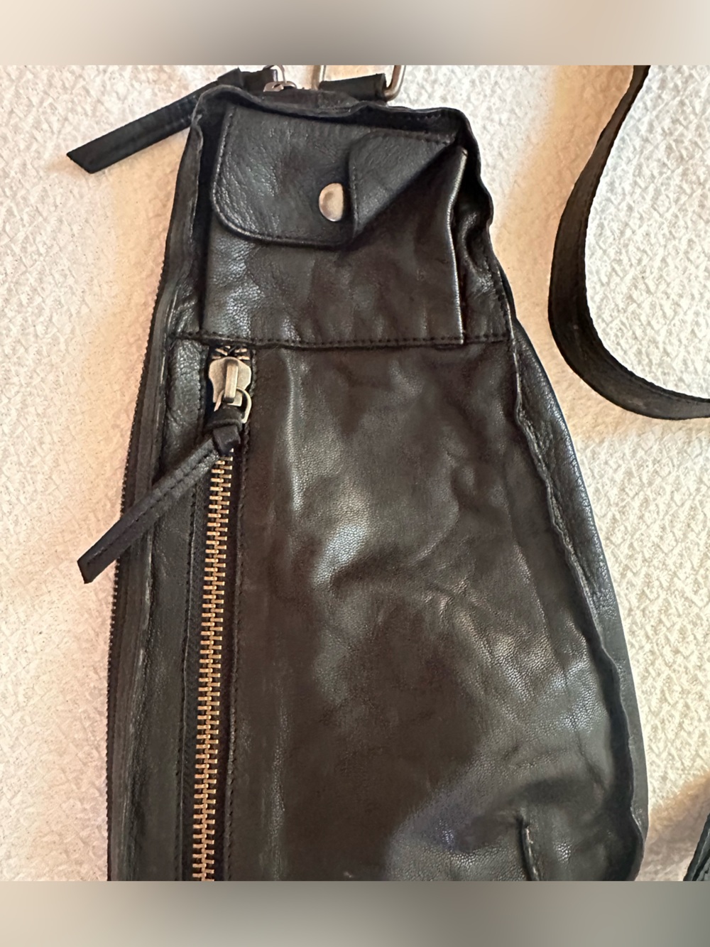 Free People Black Leather Sling Bag -
